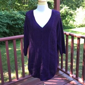 NWT! Torrid 2X purple V-neck knit sweater / top